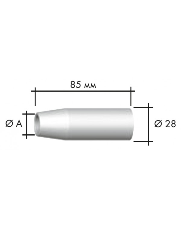 Коническое газовое сопло D 13/85 Т18 Abicor Binzel 145.D243