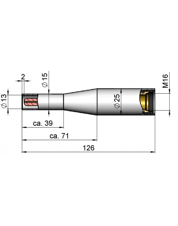 Сопло сварочное для полуавтомата D 13/126 M16 NW-13 Abicor Binzel 