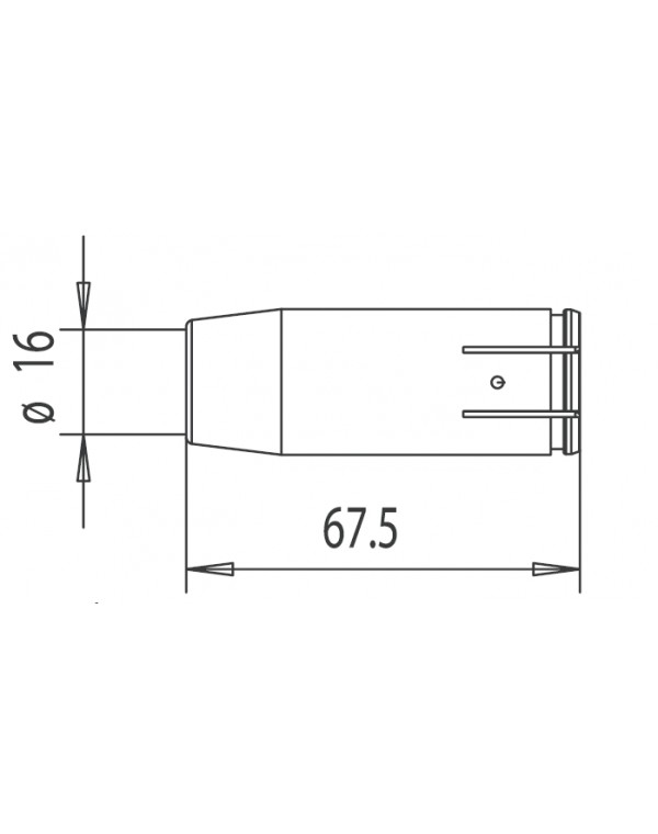 Газовое сопло коническое D 16/67,5 Abicor Binzel (Абикор Бинцель)