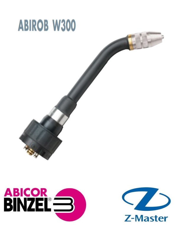 Гусак сварочной горелки ABIROB W300 с сенсором газового сопла, изгиб 22 гр., Abicor Binzel